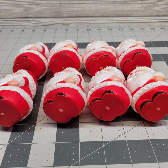 8 Santa Claus Light Covers Plastic Blow Mold Christmas St Nick Figurine Vintage - Picture 7 of 7